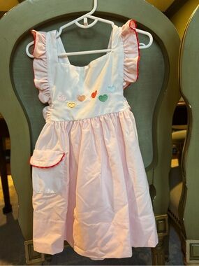 The Proper Peony - Girls Pink Heart Embroidered Sundress